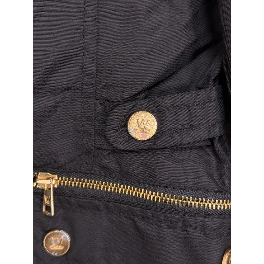 Max Mara Jacket 8 Womens Black Full Zip Nylon Utility Field Hunting